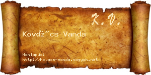 Kovács Vanda névjegykártya
