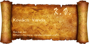 Kovács Vanda névjegykártya