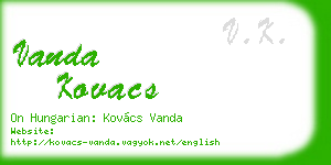 vanda kovacs business card