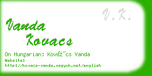 vanda kovacs business card